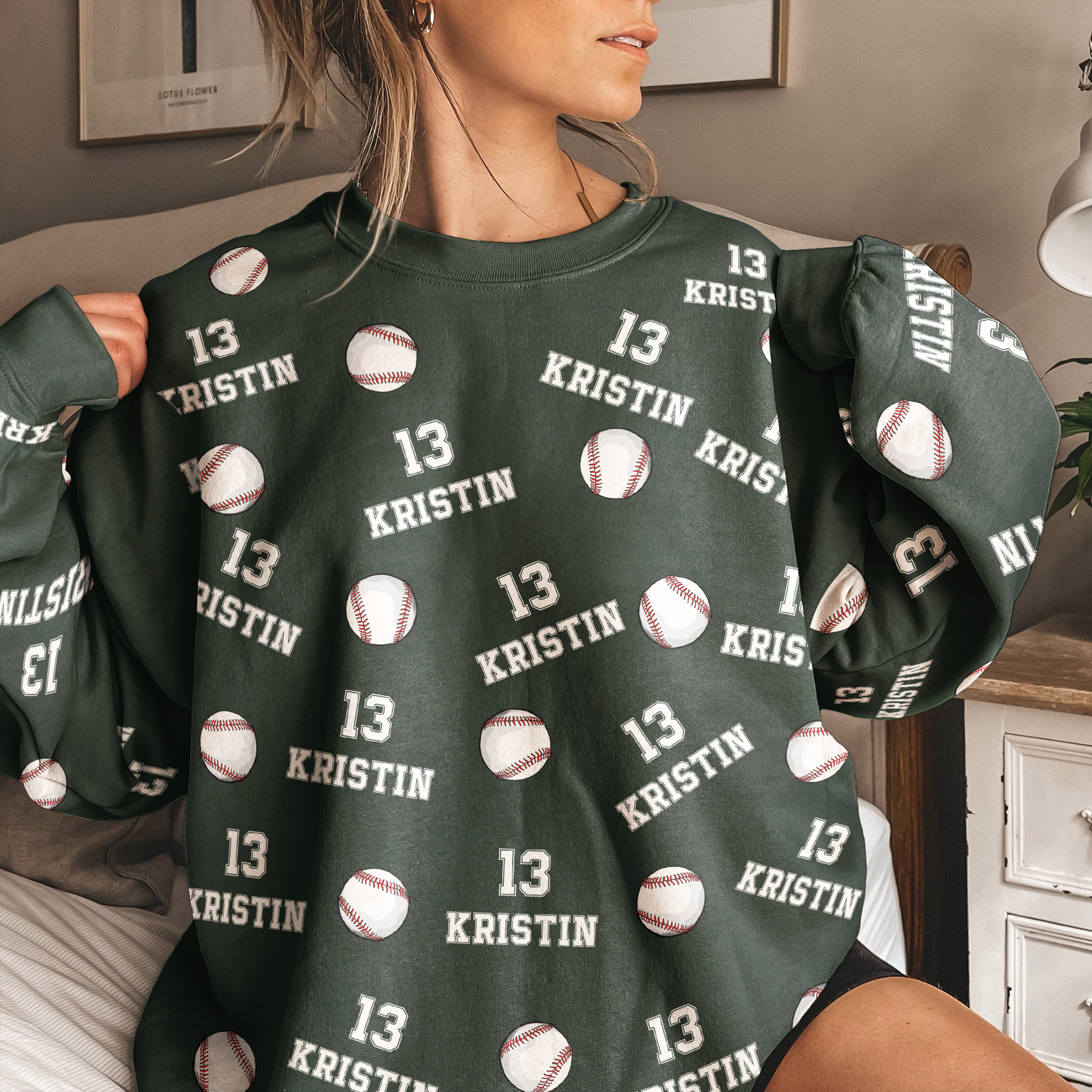 Personalized Baseball Custom Name, Number Sweatshirt - SS2