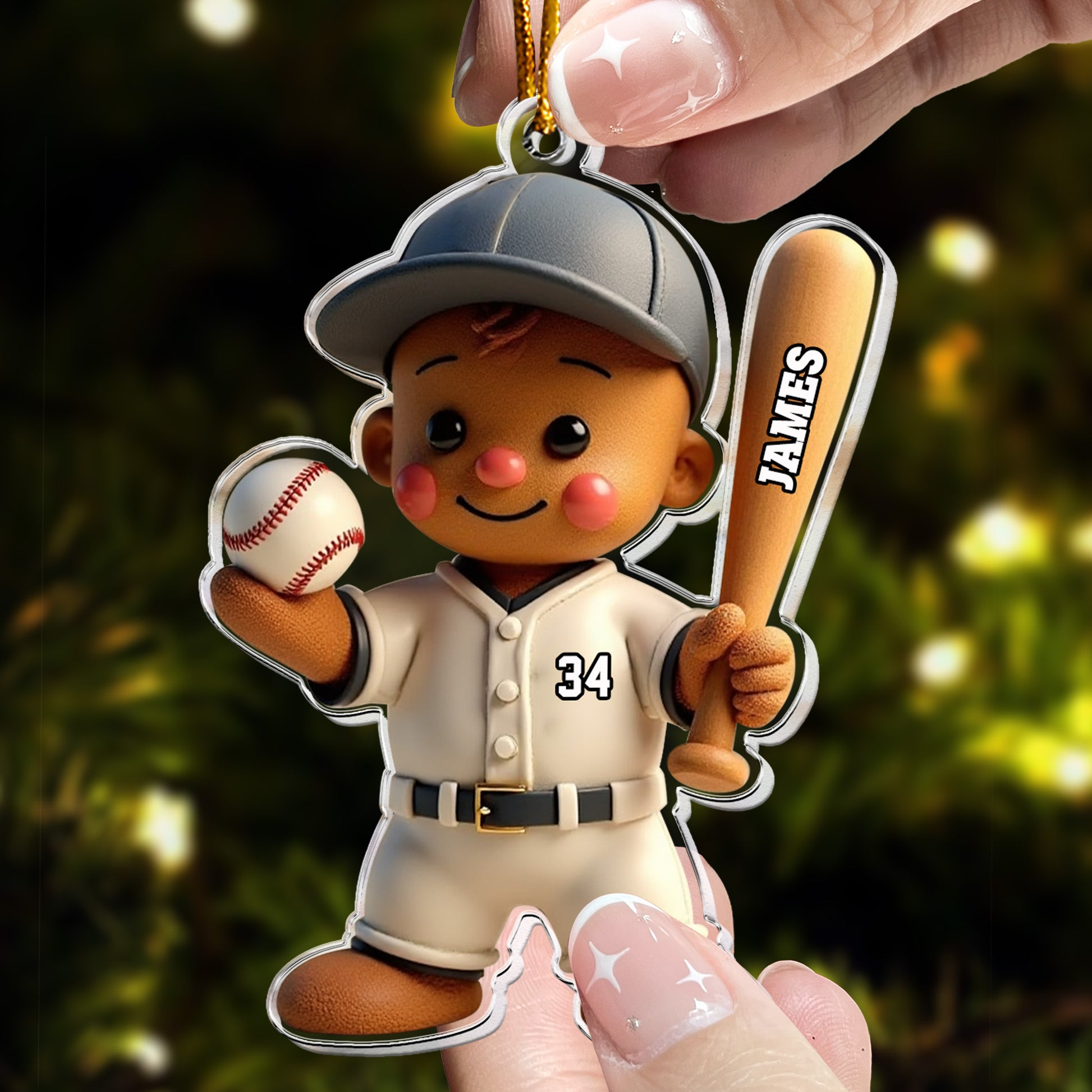 Baseball Gingerbread Christmas Gift for Kid Baseball Lover Personalized Acrylic Ornament - OR46