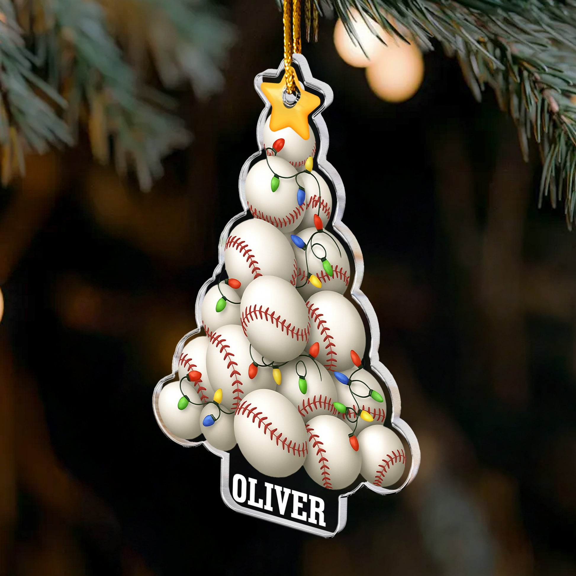 Baseball Sport Lover Christmas Tree Personalized Acrylic Ornament - OR30
