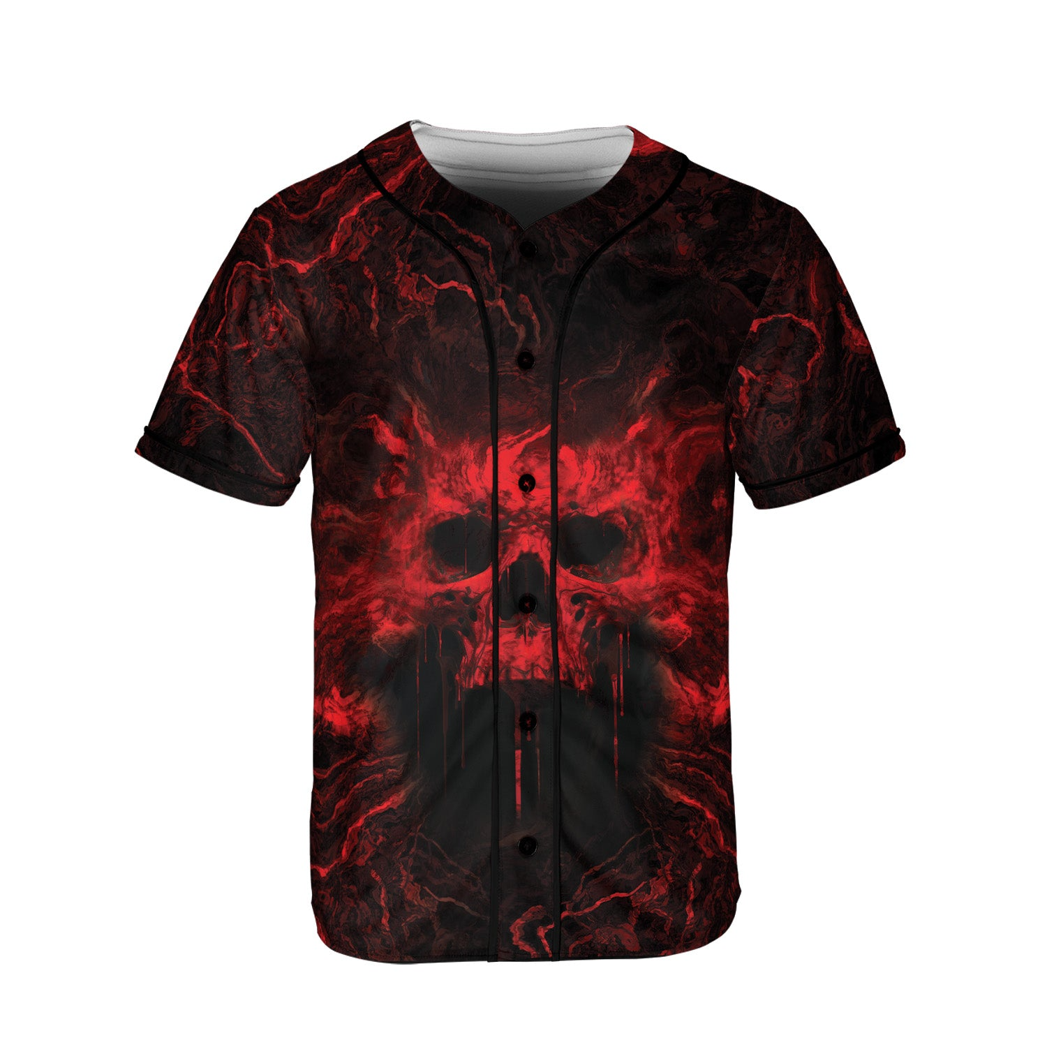 Ghost Blood Skull Custom Baseball Jersey - JS52 4