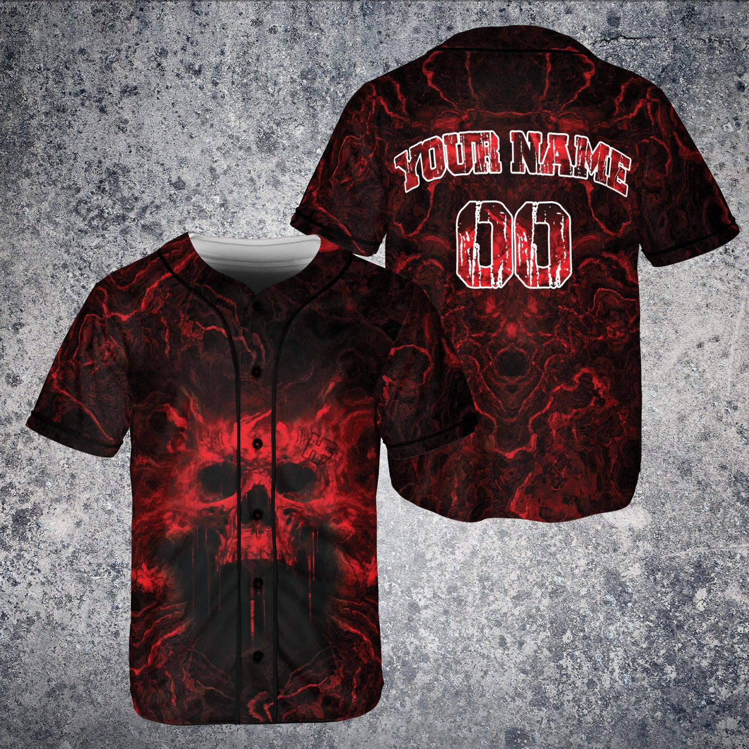 Ghost Blood Skull Custom Baseball Jersey - JS52