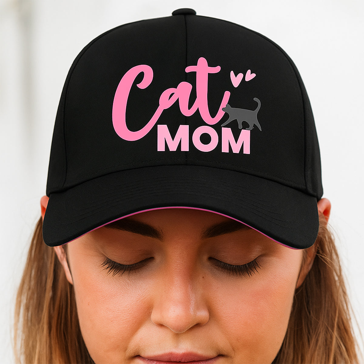 Vintage Distressed Washed Cat Mom Hunt Baseball Cap - HA04 3