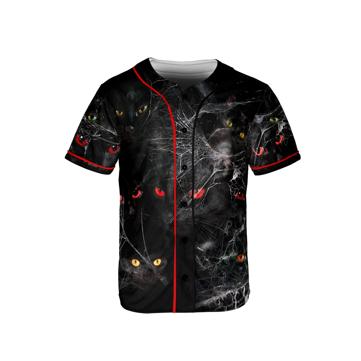 Halloween Scary Black Cat Premium Baseball Jersey- JS37 3