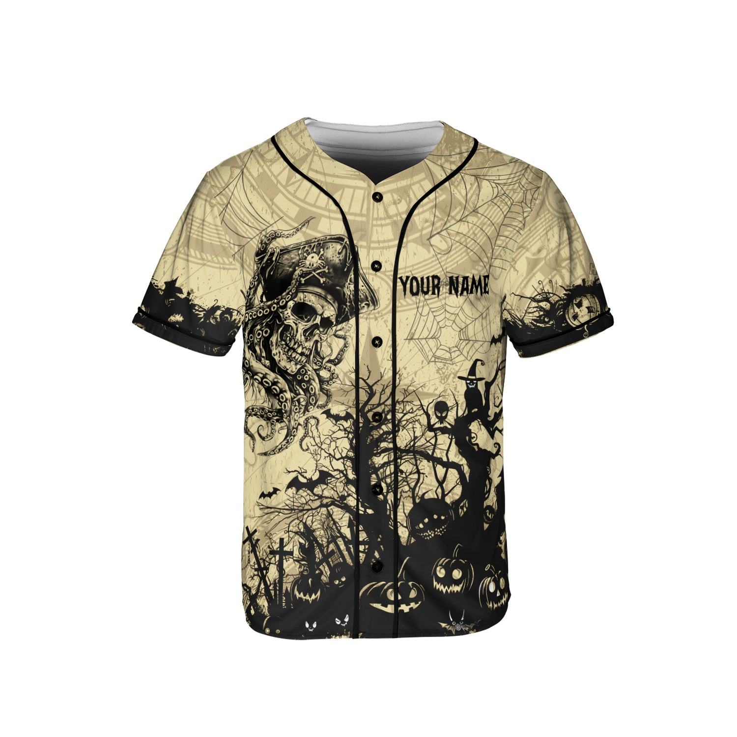 Personalized Halloween Skull Pirate Baseball Jersey - JS53 4