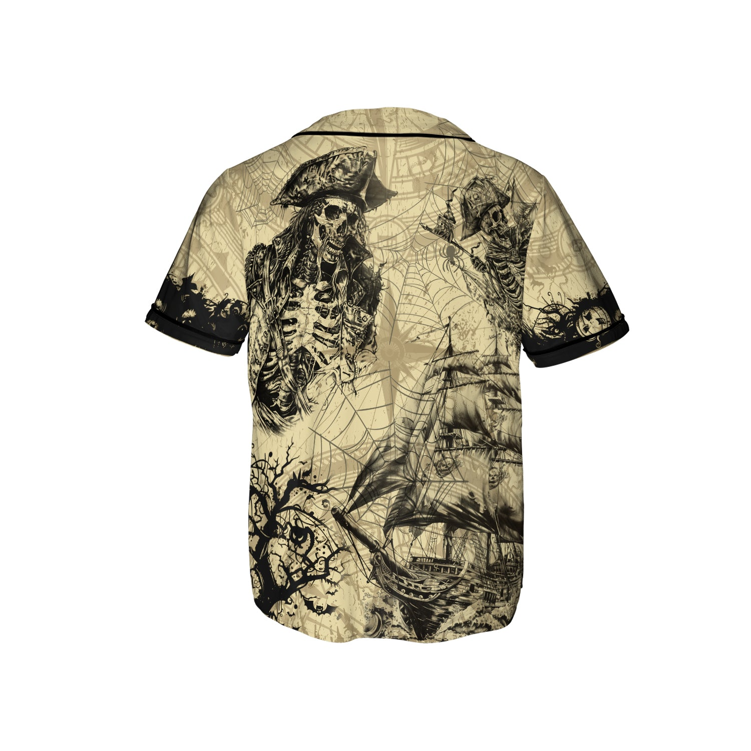 Personalized Halloween Skull Pirate Baseball Jersey - JS53 3