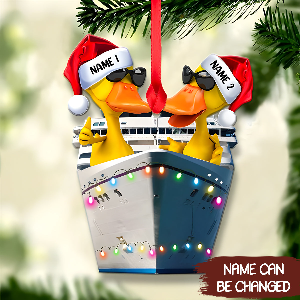 Custom Crusing Ducks Acrylic Ornament - Christmas Gift, Christmas Tree Decor, Hanging Car, Keychain