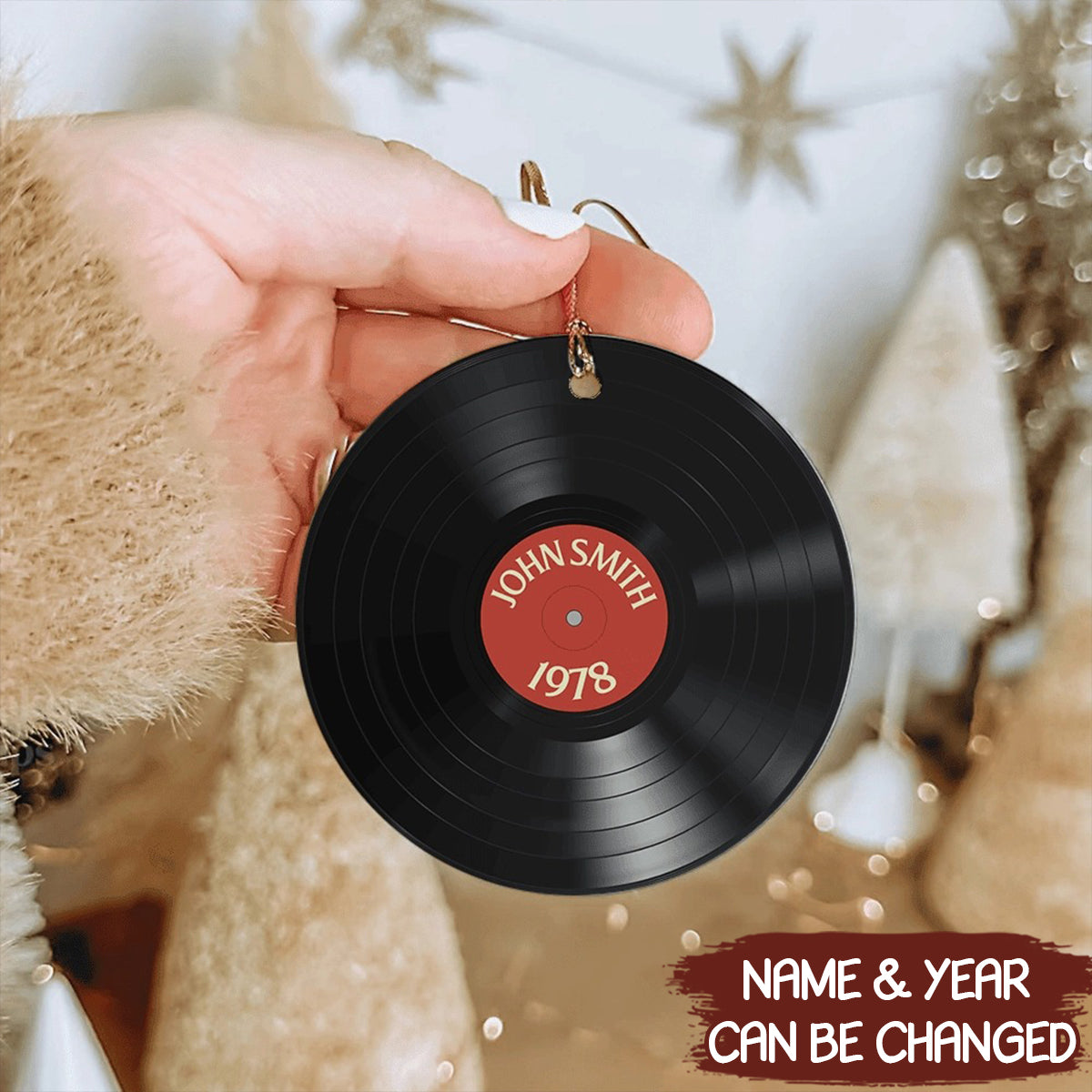 Custom Text Vinyl Record Gift For Music Lover Acrylic Ornament - OR04 6