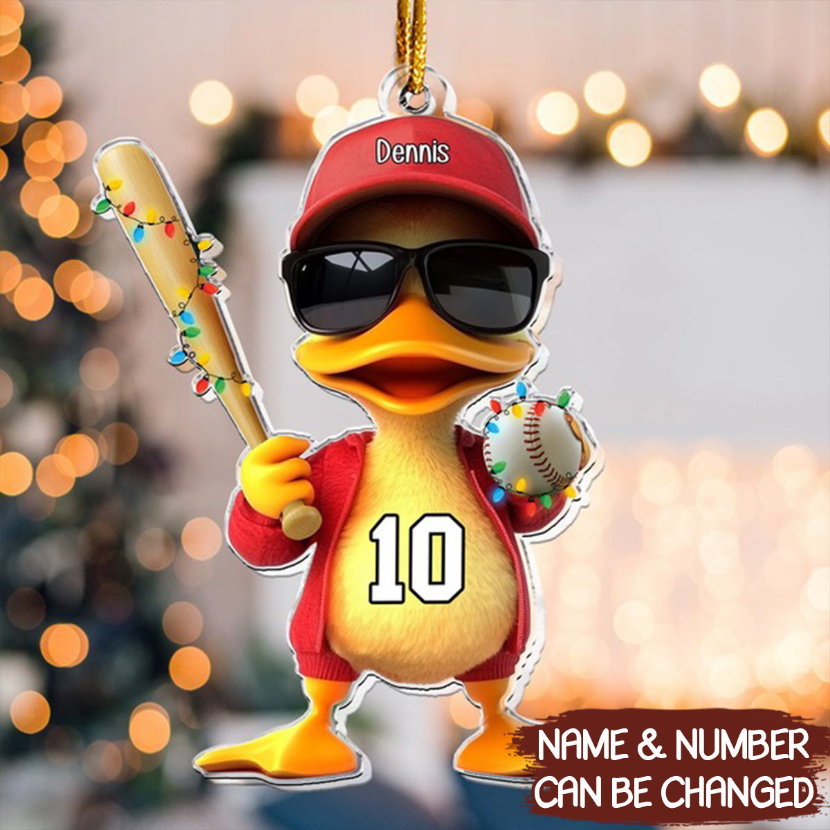 Funny Duck For Baseball Softball Lover Personalized Acrylic Ornament