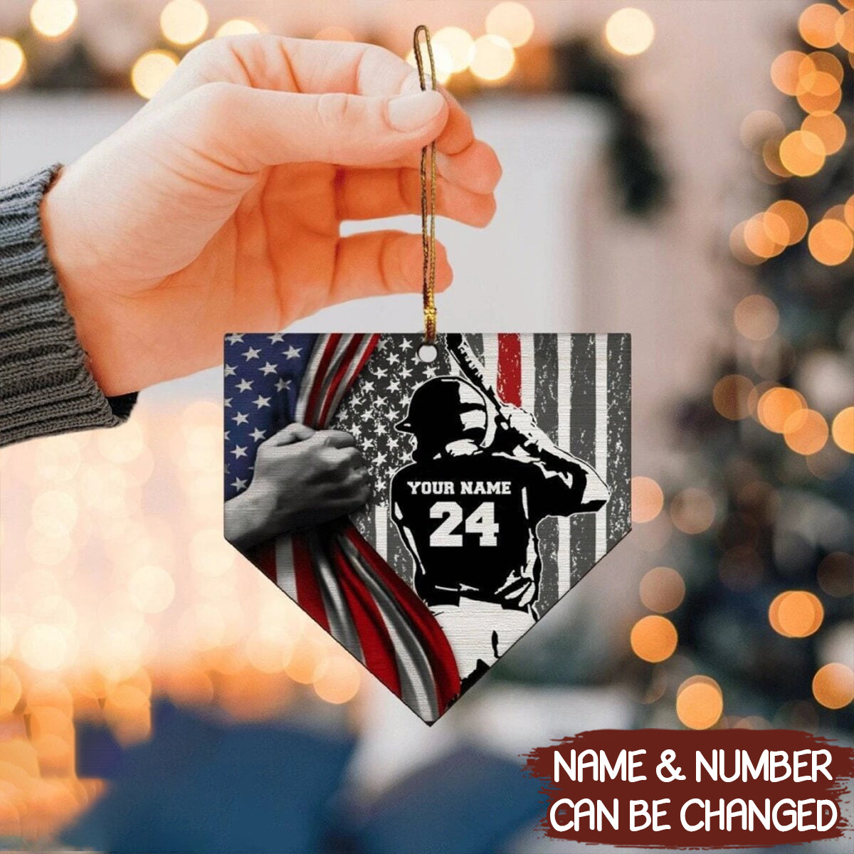 Personalized Baseball Christmas Custom Name Acrylic Ornament - OR29