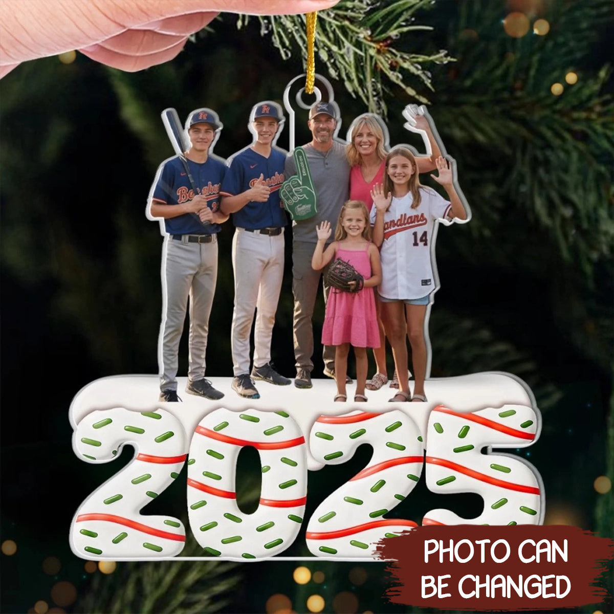 Custom Photo Acrylic Ornament - Personalized Christmas Birthday Baseball Gifts For Baseball Lovers, Sports Fans, Sports Lovers - Our Home Run Squad - OR15 5