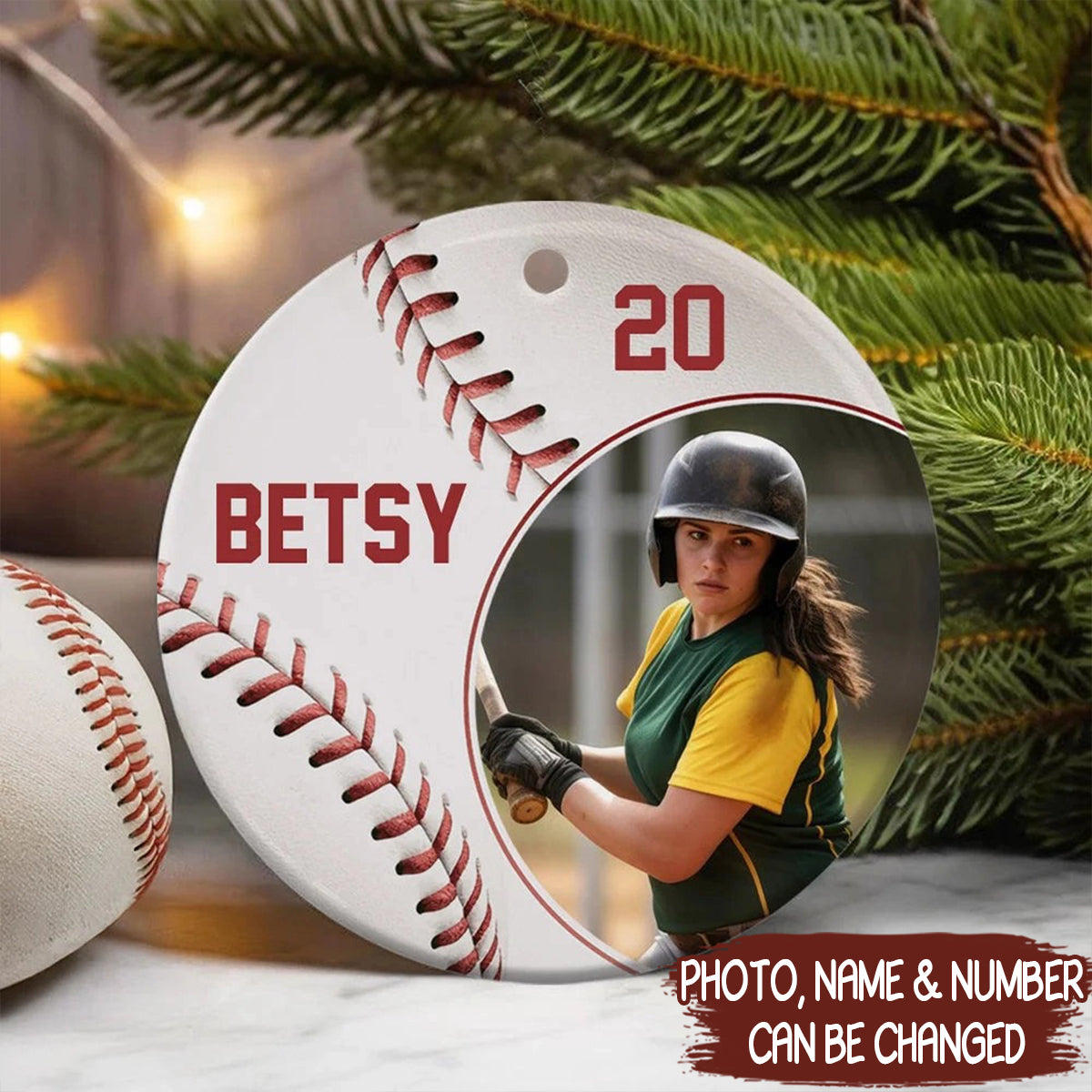 Personalized Baseball Photo Acrylic Ornament Decoration Christmas Birthday Gift for Ball Player Coach Friends 4