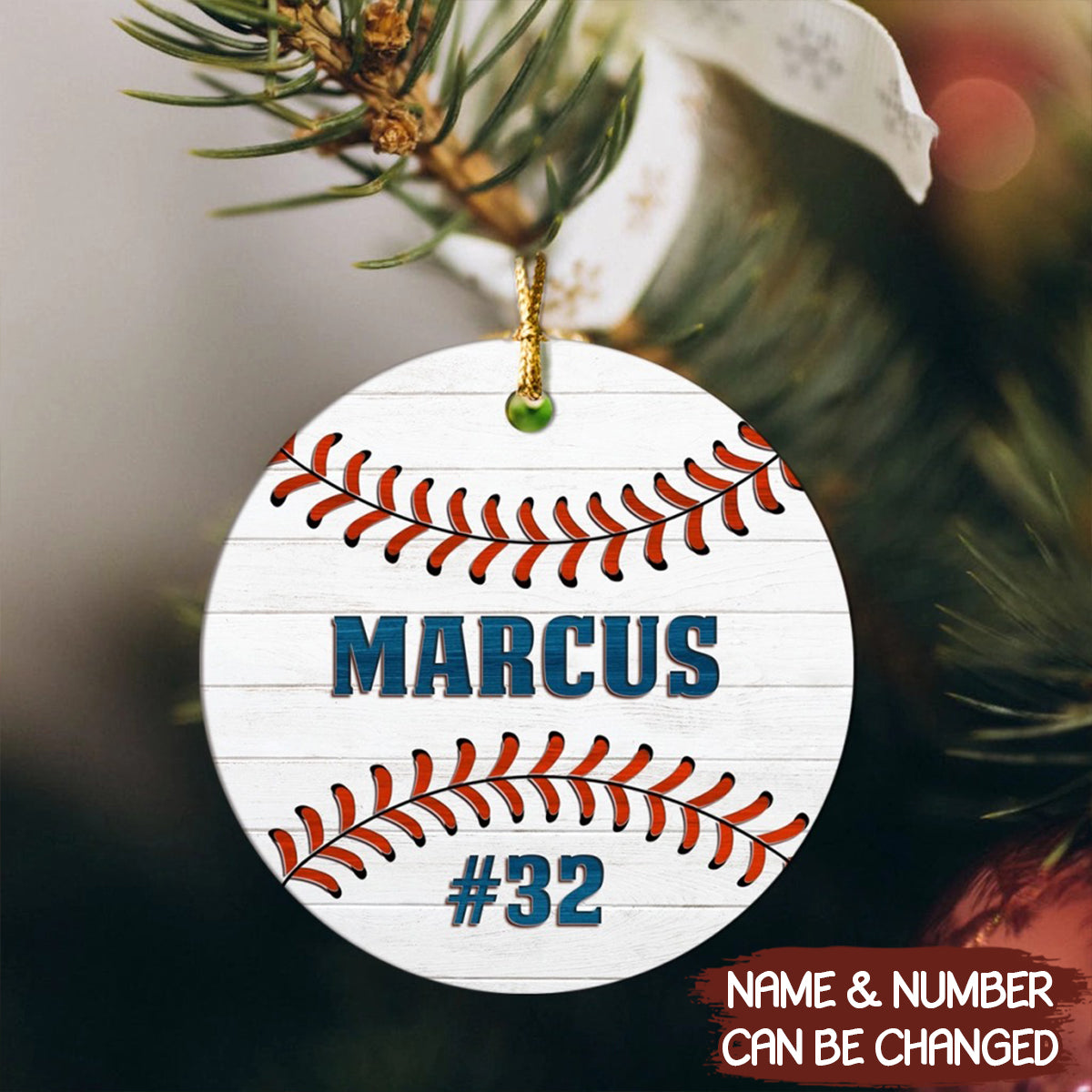 Custom Name Baseball Acrylic Christmas Ornament Baseball Gift for Boys Men Players Fans Xmas Ornament 4