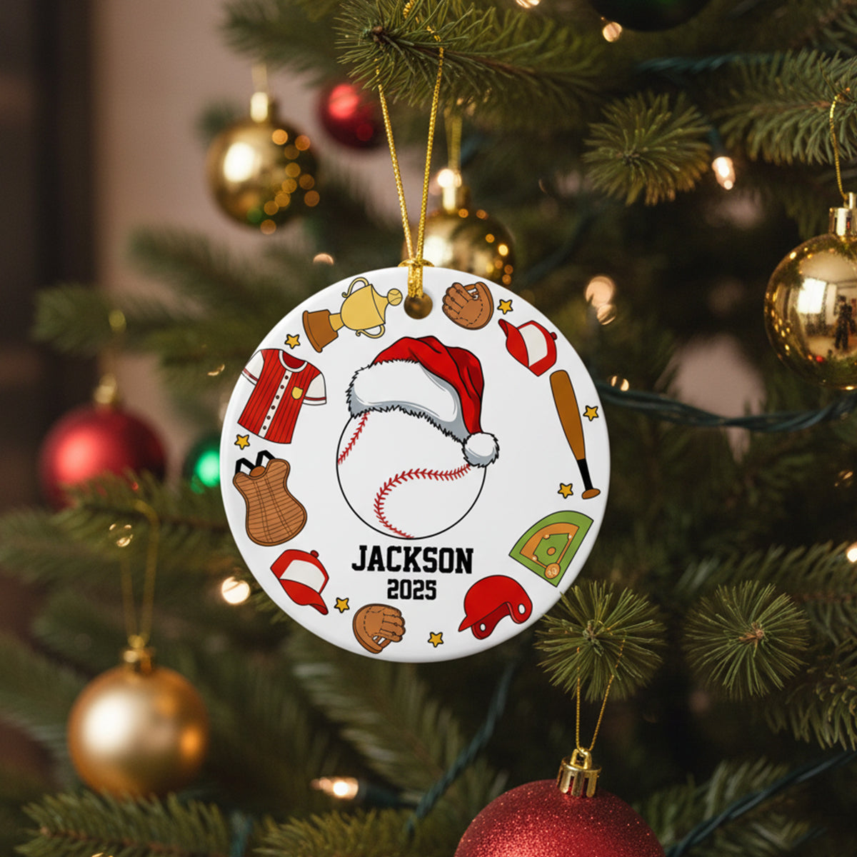 Custom Baseball Christmas Acrylic Ornament 2025 Santa Baseball Ornament Gift for Player Coach Baseball Lover Ornament 6