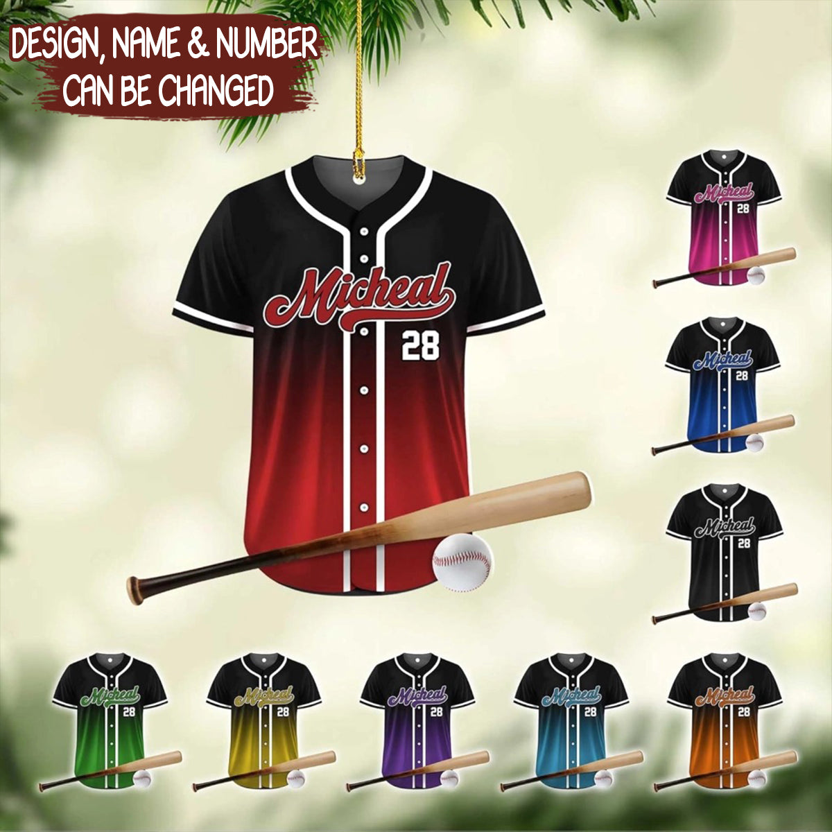 Personalized Baseball Ornament for Boy Custom Baseball Player Catcher Bag Mitt Glove Christmas Ornament 2025 Baseball Gift Ornament - OR21 10