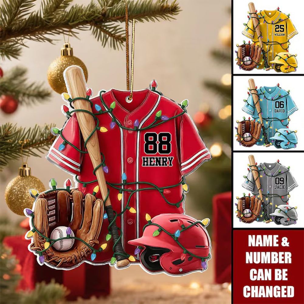 Baseball Life Personalized Baseball Acrylic Ornament - OR37 3