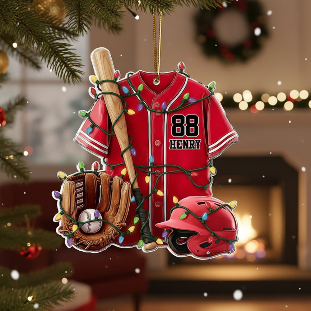 Baseball Life Personalized Baseball Acrylic Ornament - OR37 4