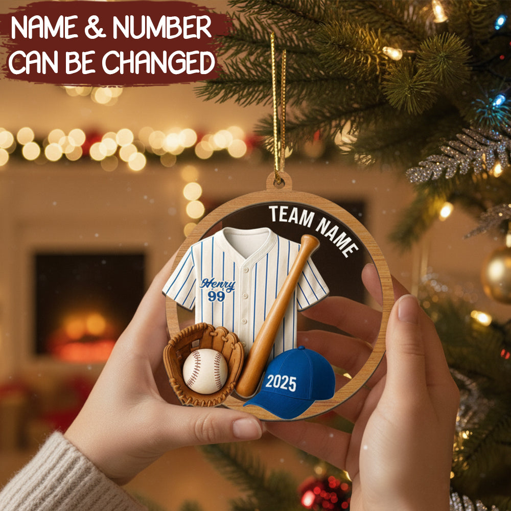 Personalized Baseball Player Christmas Team Keepsake Sport Gift Acrylic Ornament - OR35 4