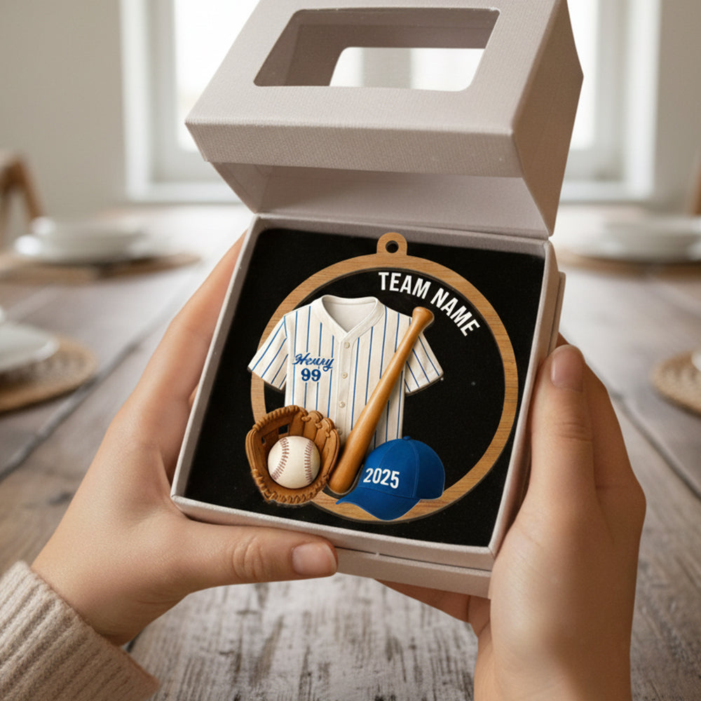 Personalized Baseball Player Christmas Team Keepsake Sport Gift Acrylic Ornament - OR35 3