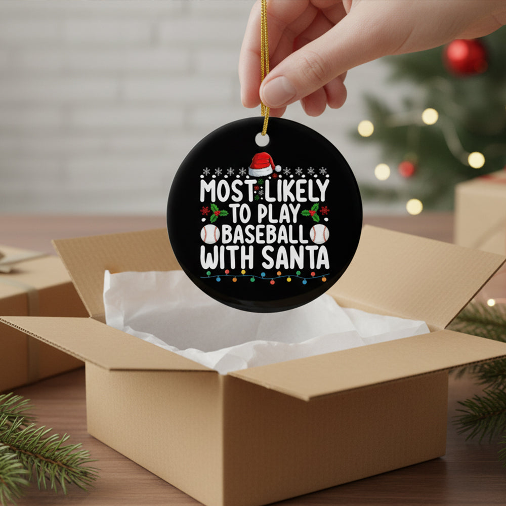 Most Likely to Funny Matching Family Personalized Christmas Party Friends White Elephant Gift Hit Santa Acrylic Ornament - OR32