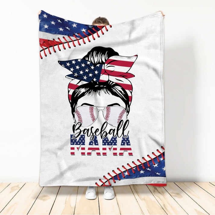 Baseball Blanket for Mom Mother Fleece Soft Cozy Plush Throw Baseball Blanket