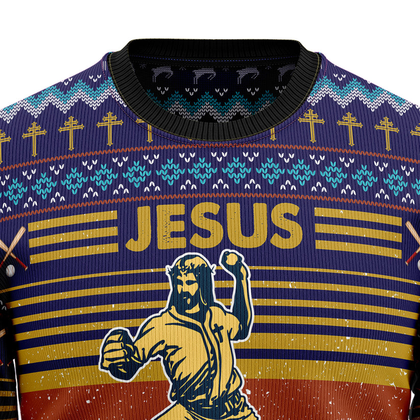 Baseball Jesus Save Christmas Sweater - SW06 9