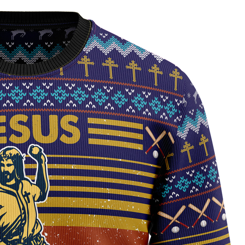Baseball Jesus Save Christmas Sweater - SW06 8