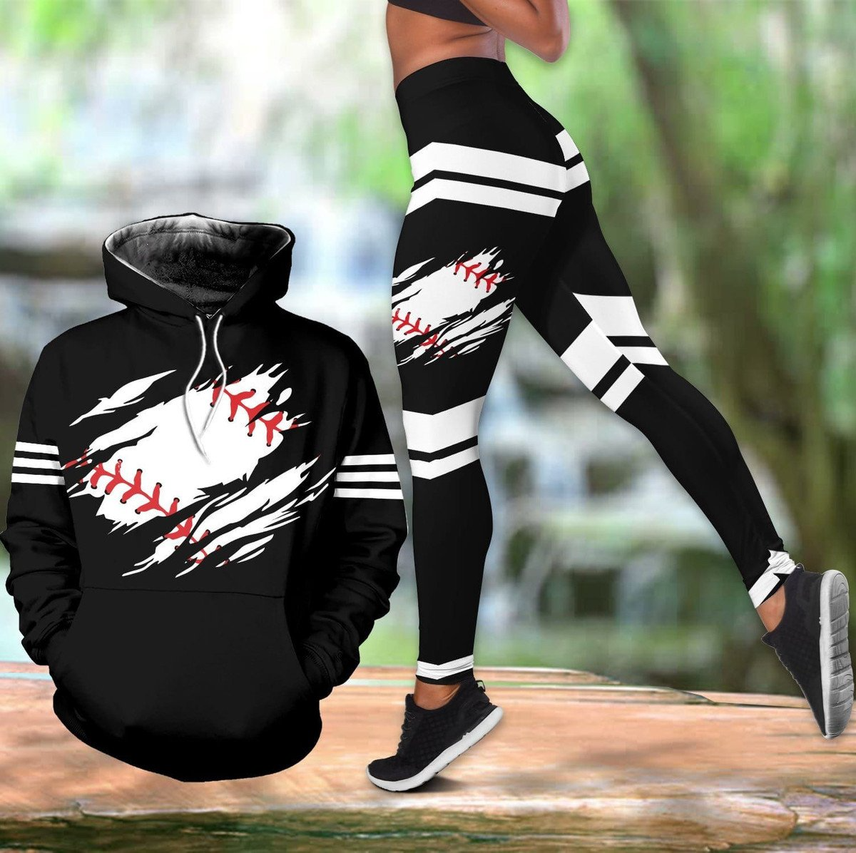 Personalized Name  Number B&W Baseball Hoodie 3D