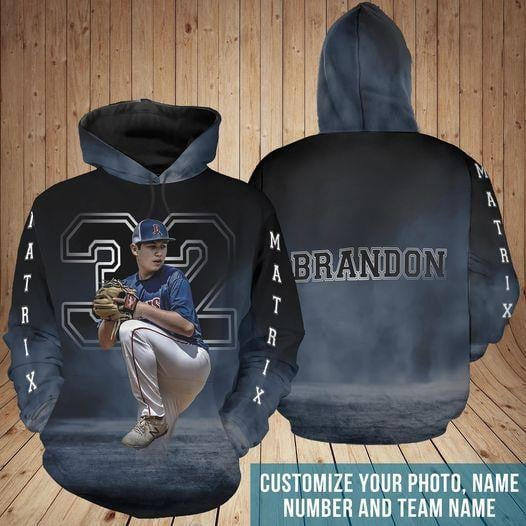Smoking Baseball Personalized Custom Photo Hoodie 3D