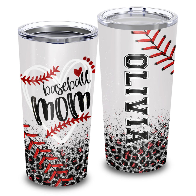 Baseball Mom Custom Name 20oz Tumbler - TU08