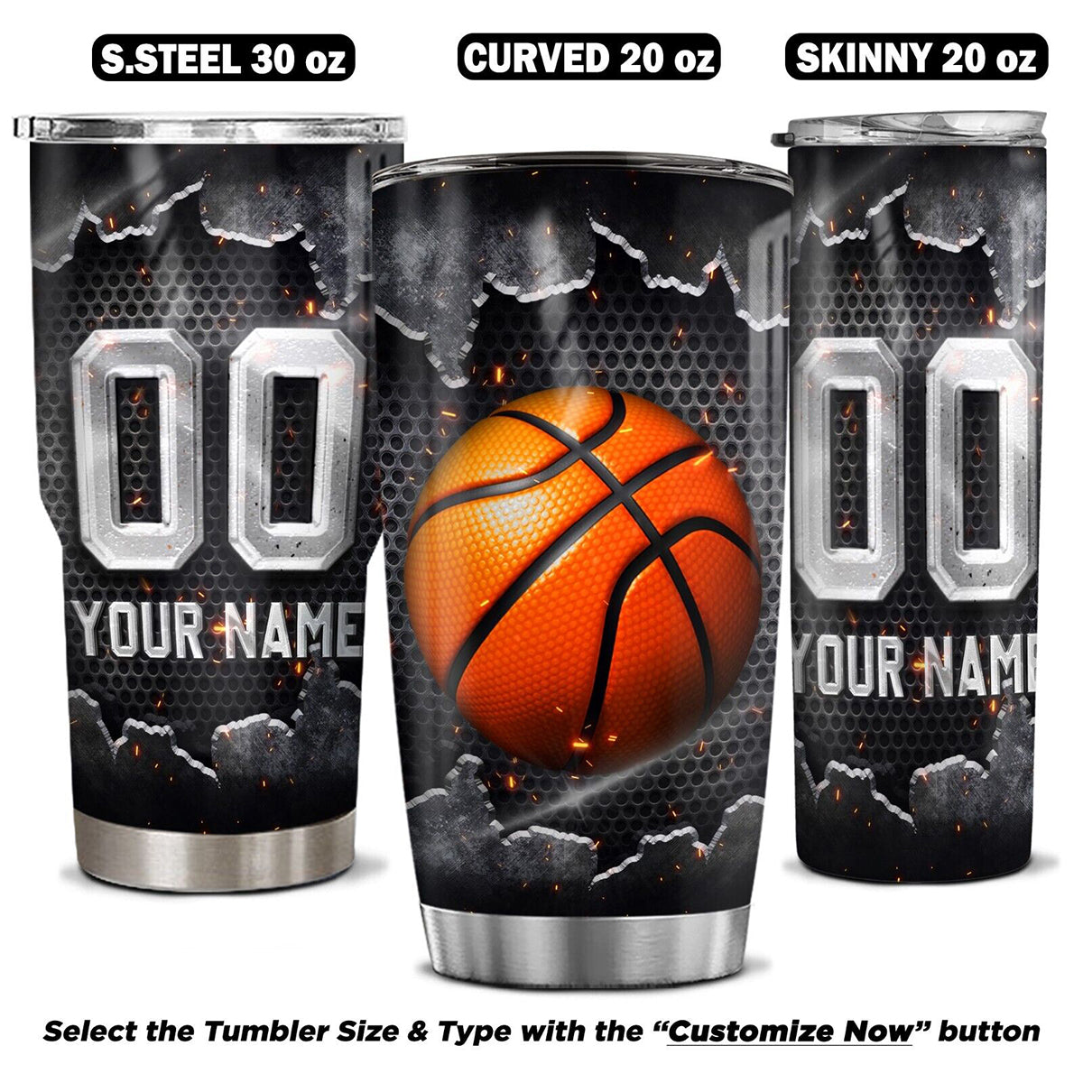 Personalized Basketball Tumbler with Name American Flag Sports Gift for Men Dad Husband Player Lover Team Stainless Steel Insulated Travel Tumbler 5
