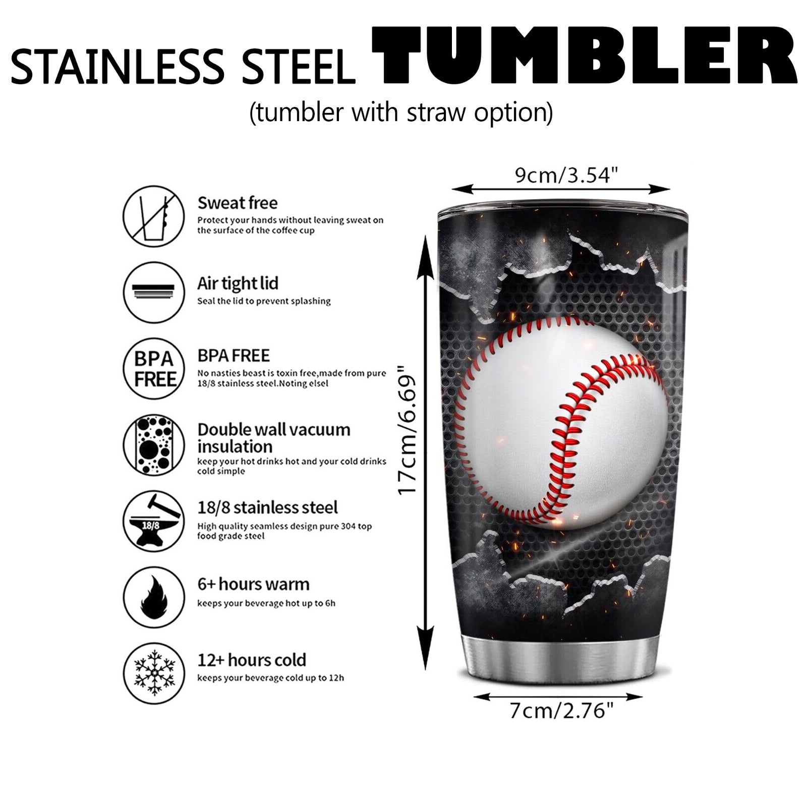 Breaking Baseball Season - Personalized Baseball Tumbler 20oz 4