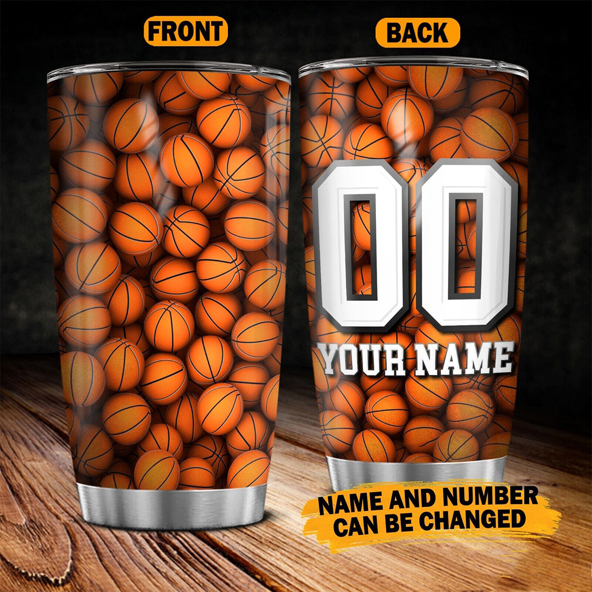 Custom Basketball Tumbler with Name & Number – Stainless Steel Insulated Cup Gift for Players, Fans, Coaches Tumbler 3