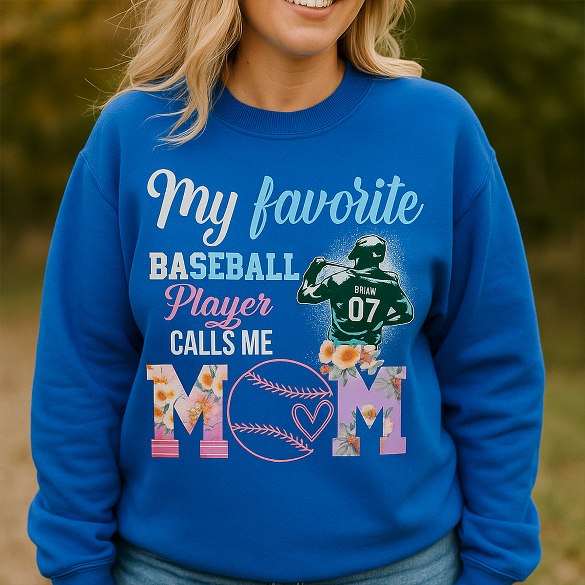 My Favorite Baseball Player Calls Me Mom Moms Mother T-Shirt - TS10 8