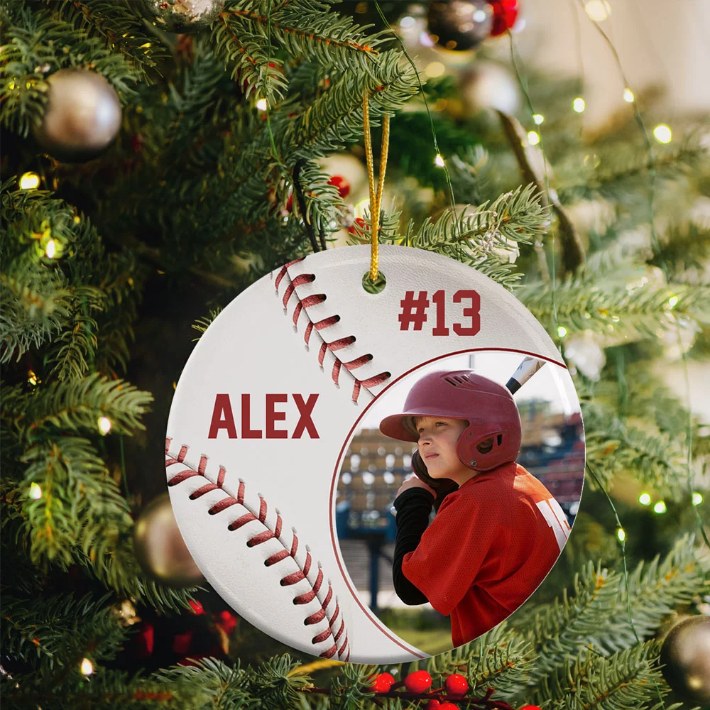 Personalized Baseball Photo Acrylic Ornament Decoration Christmas Birthday Gift for Ball Player Coach Friends