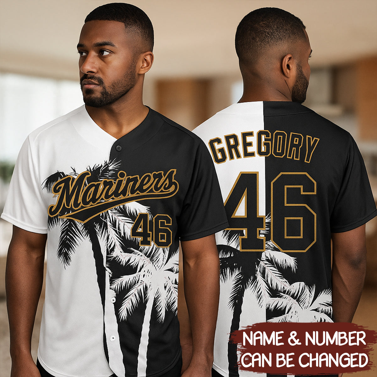 Custom 3D Pattern Design Hawaii Coconut Trees Baseball Jersey