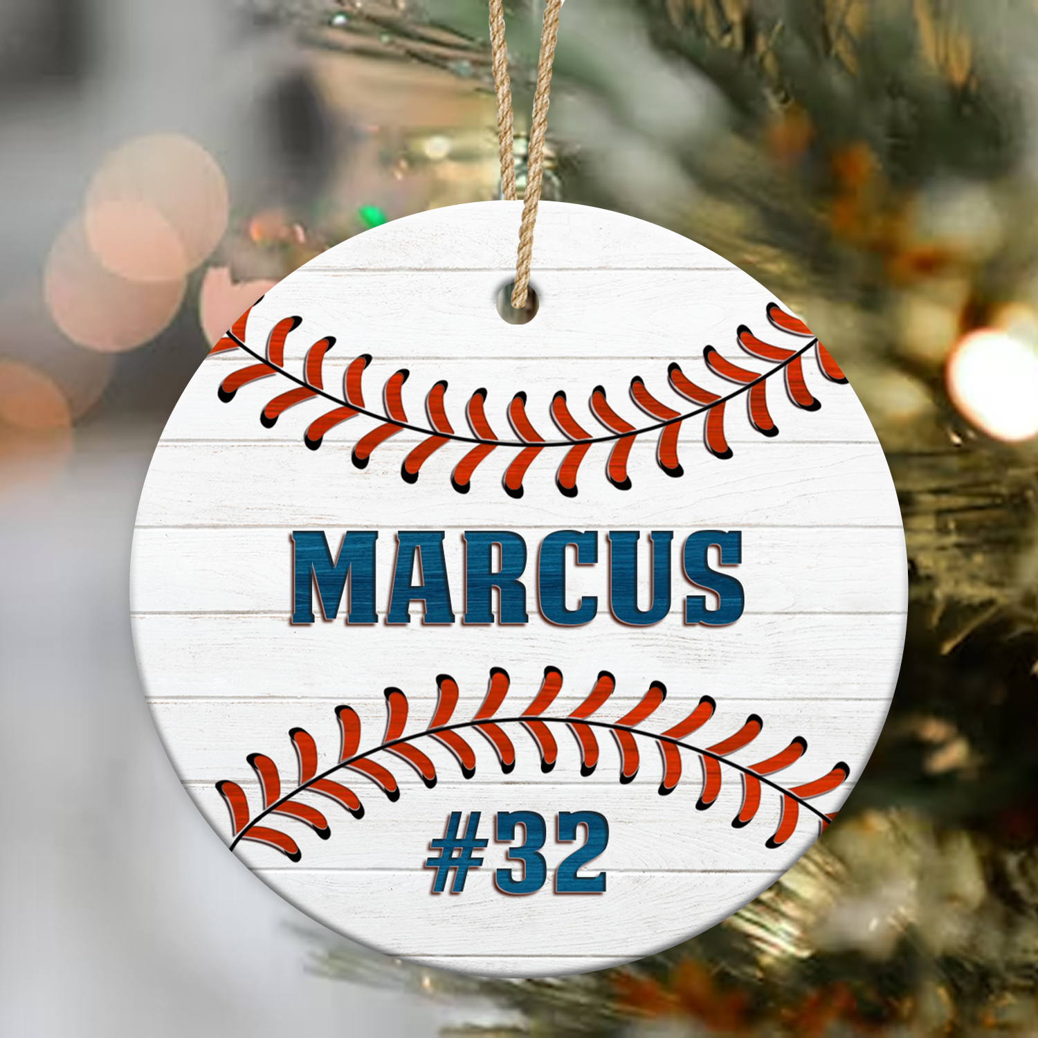 Custom Name Baseball Christmas Ornament for Boys Men Baseball Player Xmas Gift Acrylic Ornament - OR23