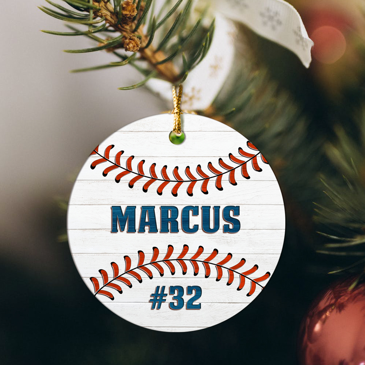 Custom Name Baseball Christmas Ornament for Boys Men Baseball Player Xmas Gift Acrylic Ornament - OR23
