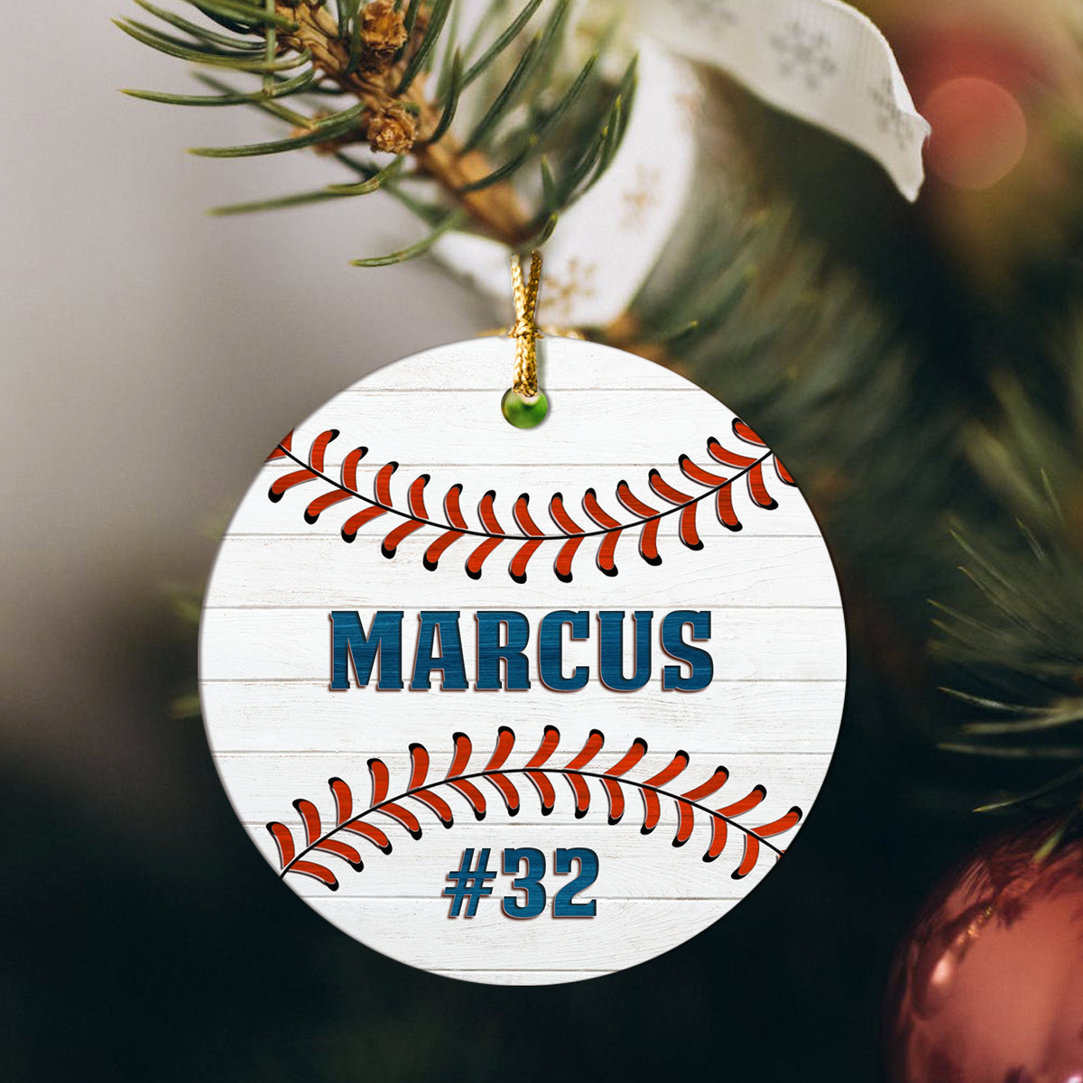 Custom Name Baseball Acrylic Christmas Ornament Baseball Gift for Boys Men Players Fans Xmas Ornament