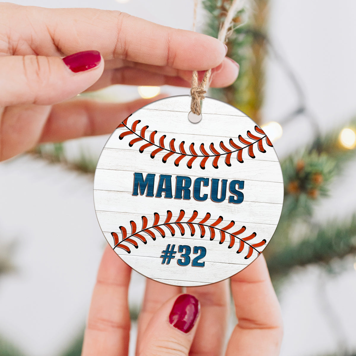 Custom Name Baseball Acrylic Christmas Ornament Baseball Gift for Boys Men Players Fans Xmas Ornament 3