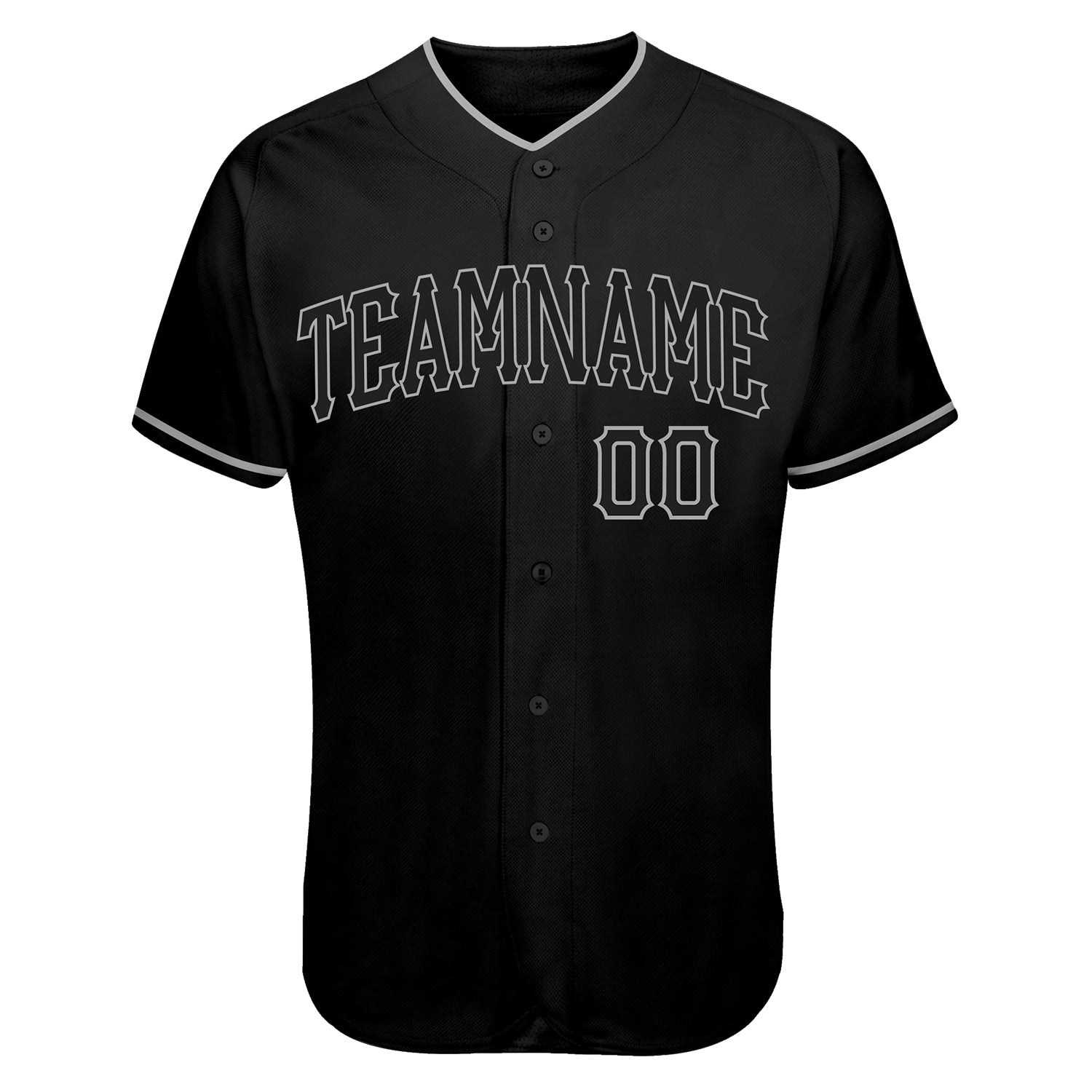 Custom Black Black-Gray Authentic Skull Fashion Baseball Jersey - JS63 3