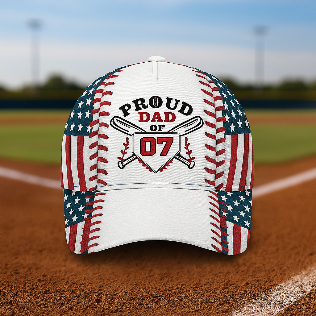 Proud Dad Of A Baseball Player Personalized Classic Cap 3