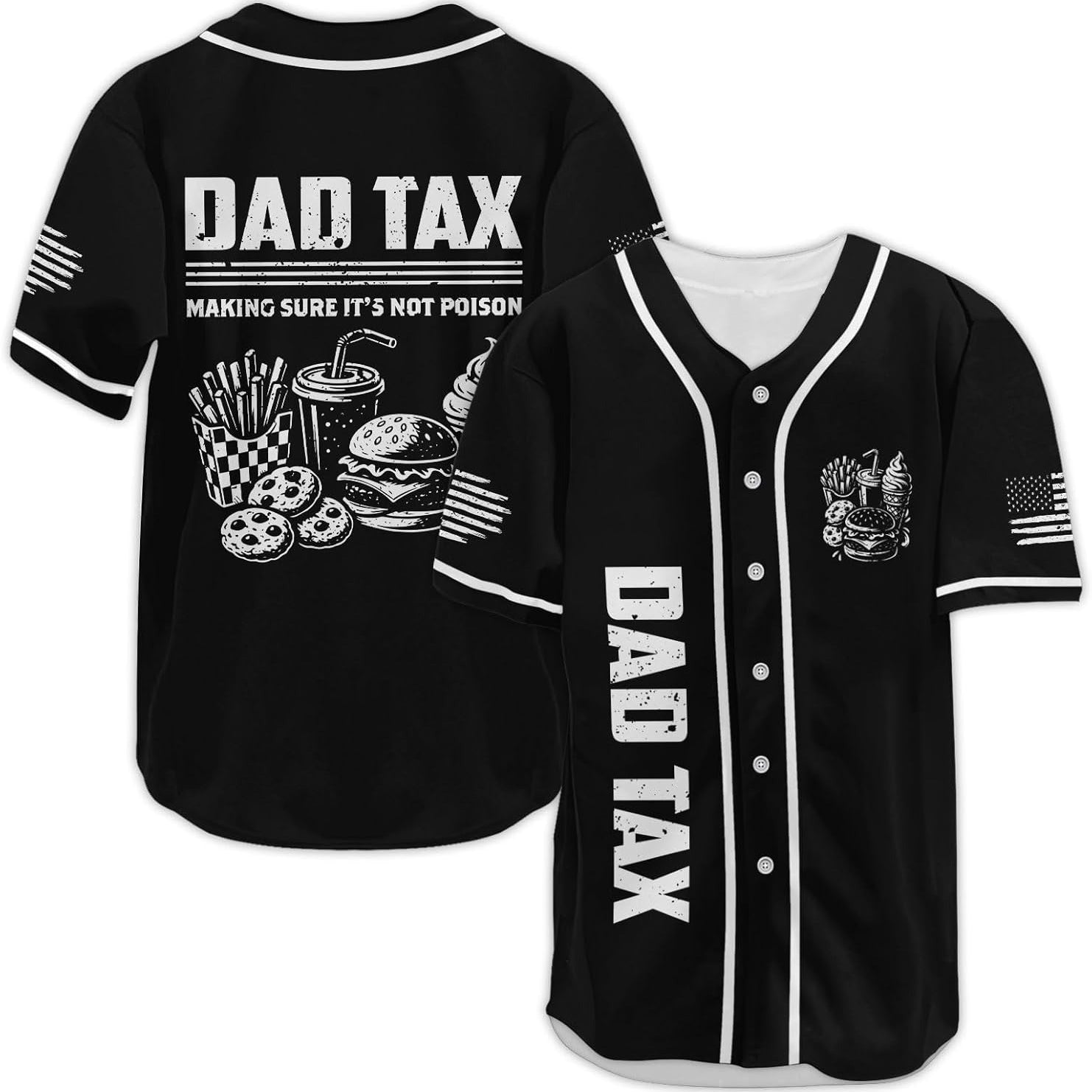 Personalized Baseball Dad Jersey, Custom Father's Day Gift for Dad, Baseball Gifts for Men, Fathers Day Shirt, American Daddy Jersey