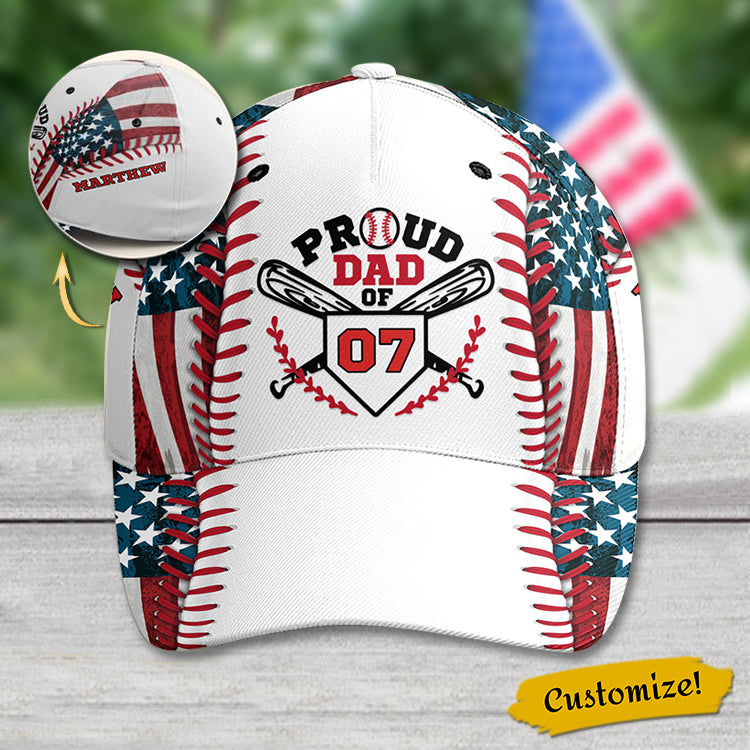 Proud Dad Of A Baseball Player Personalized Classic Cap