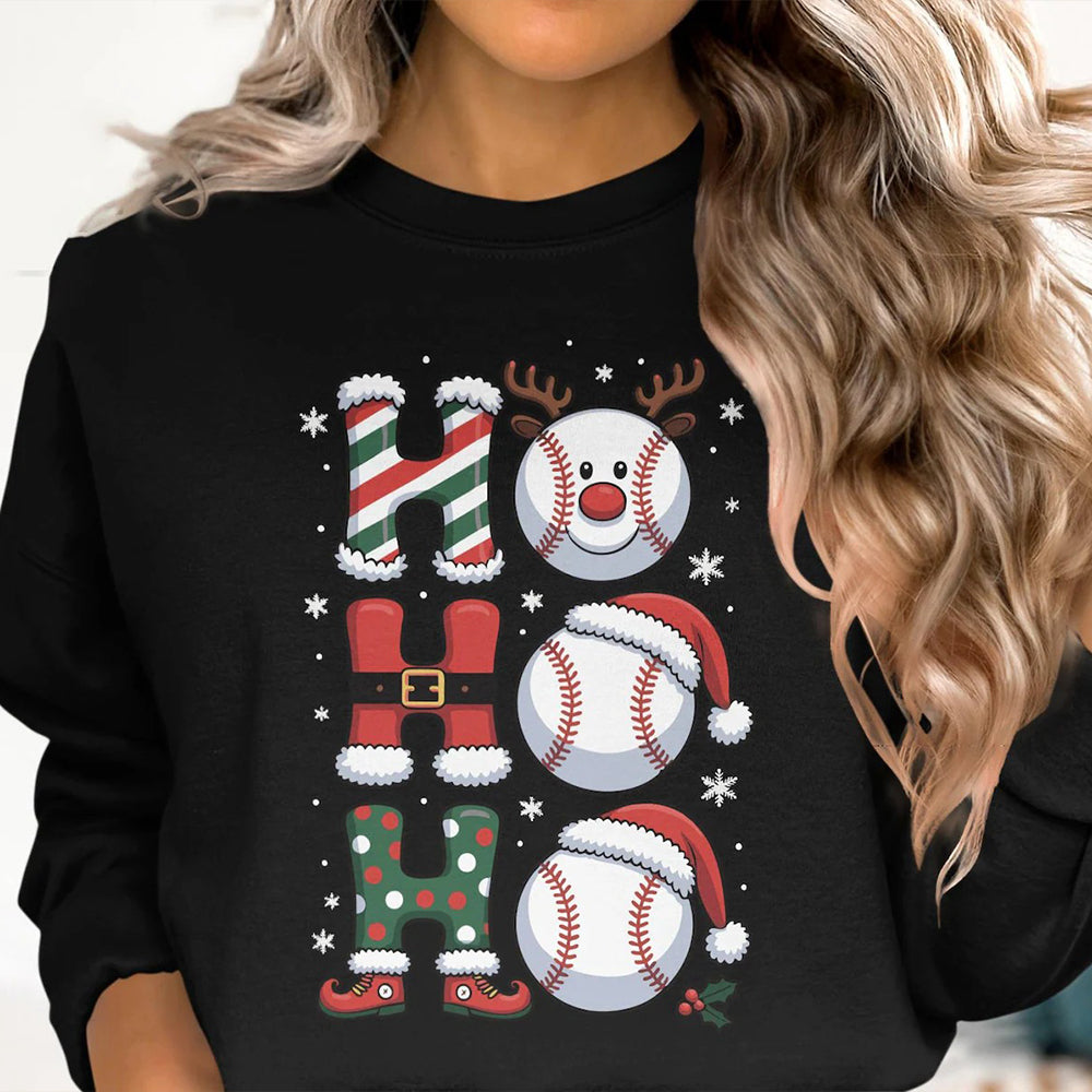 Ho Ho Ho Tennis Christmas Funny Holiday Santa Tennis Ball Festive Sports Gift Sweatshirt - SS12 4