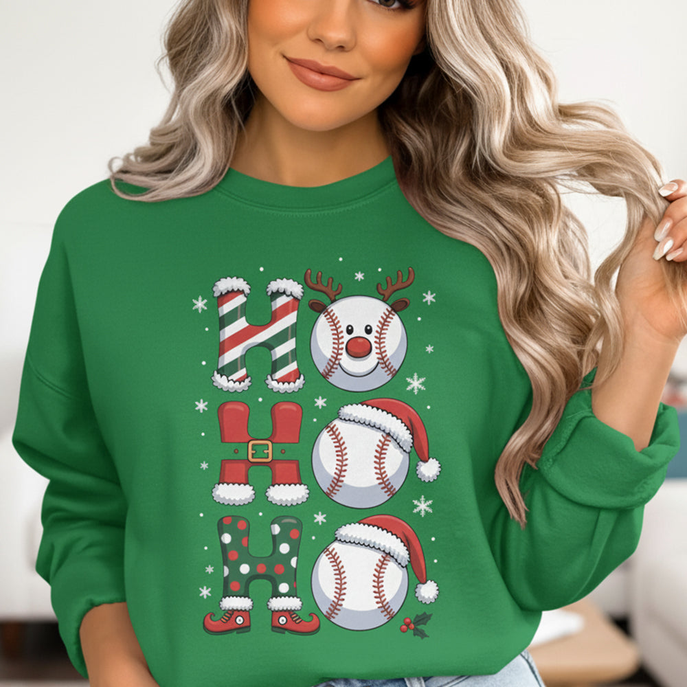 Ho Ho Ho Tennis Christmas Funny Holiday Santa Tennis Ball Festive Sports Gift Sweatshirt - SS12 3