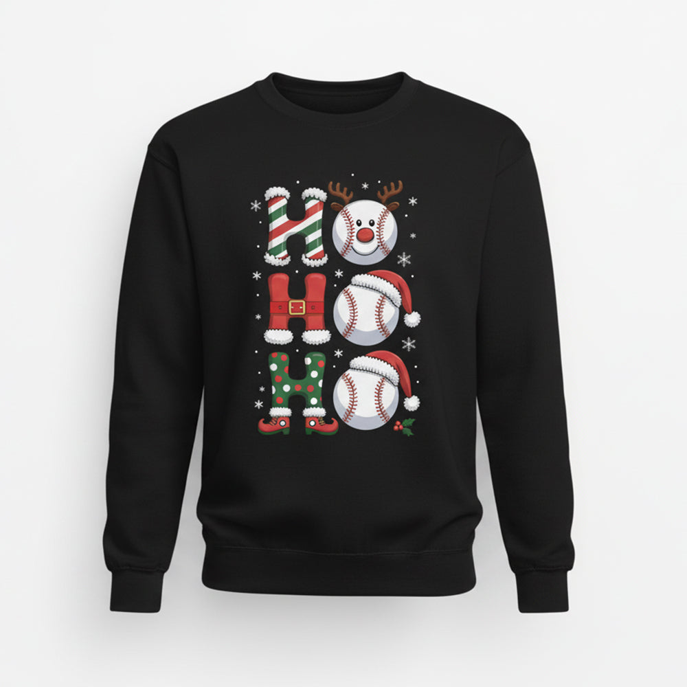 Ho Ho Ho Tennis Christmas Funny Holiday Santa Tennis Ball Festive Sports Gift Sweatshirt - SS12