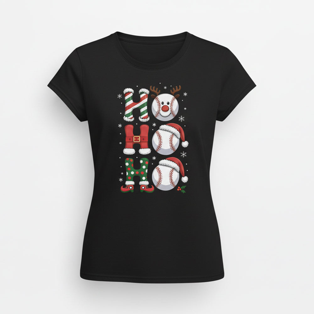 Ho Ho Ho Tennis Christmas Funny Holiday Santa Tennis Ball Festive Sports Gift T-Shirt - TS14 6