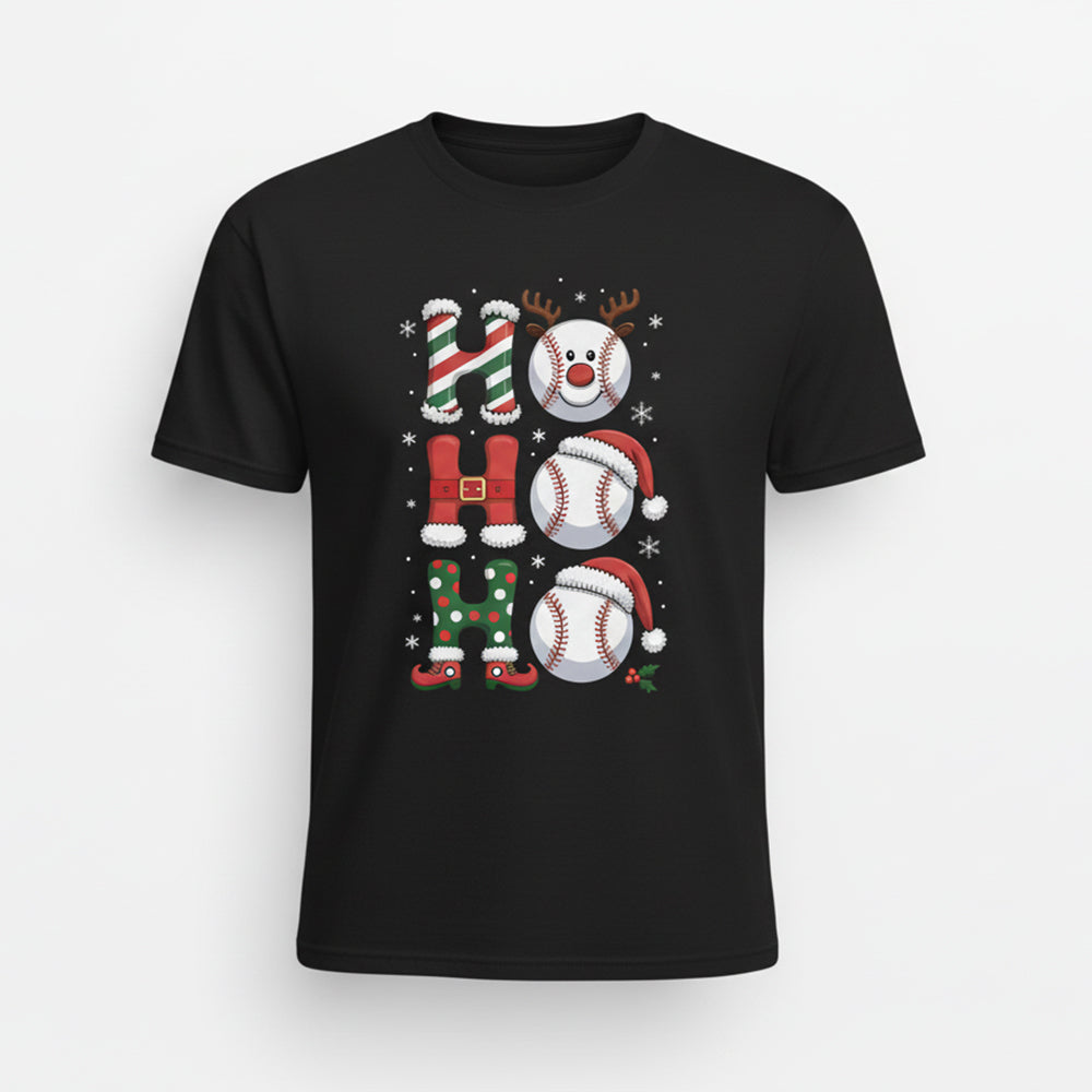 Ho Ho Ho Tennis Christmas Funny Holiday Santa Tennis Ball Festive Sports Gift T-Shirt - TS14