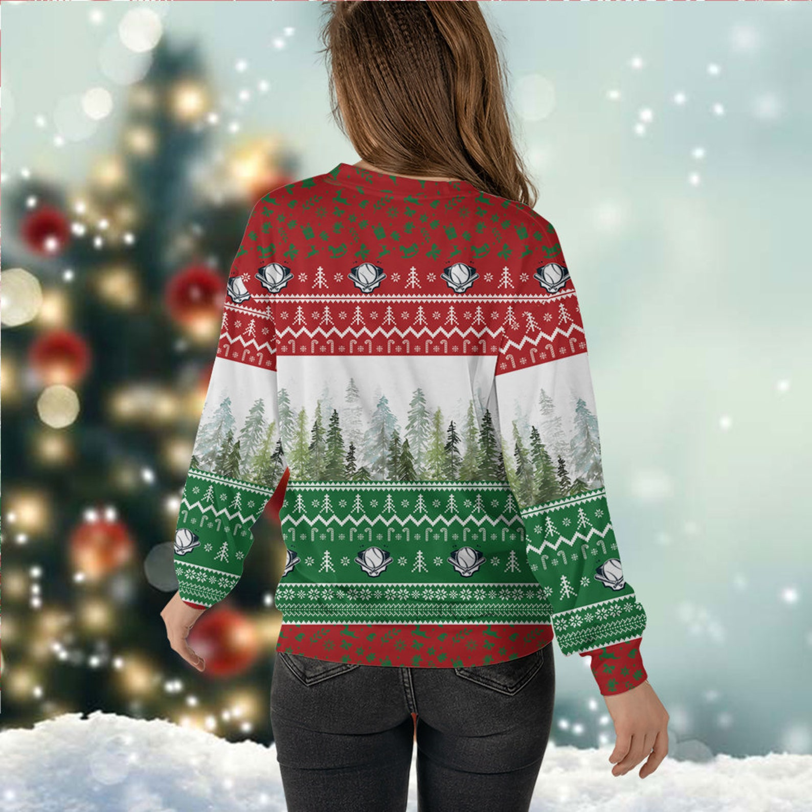 More Time for Baseball Christmas Player Mom Crewneck Pullover Merry Christmas Sweater - SW11