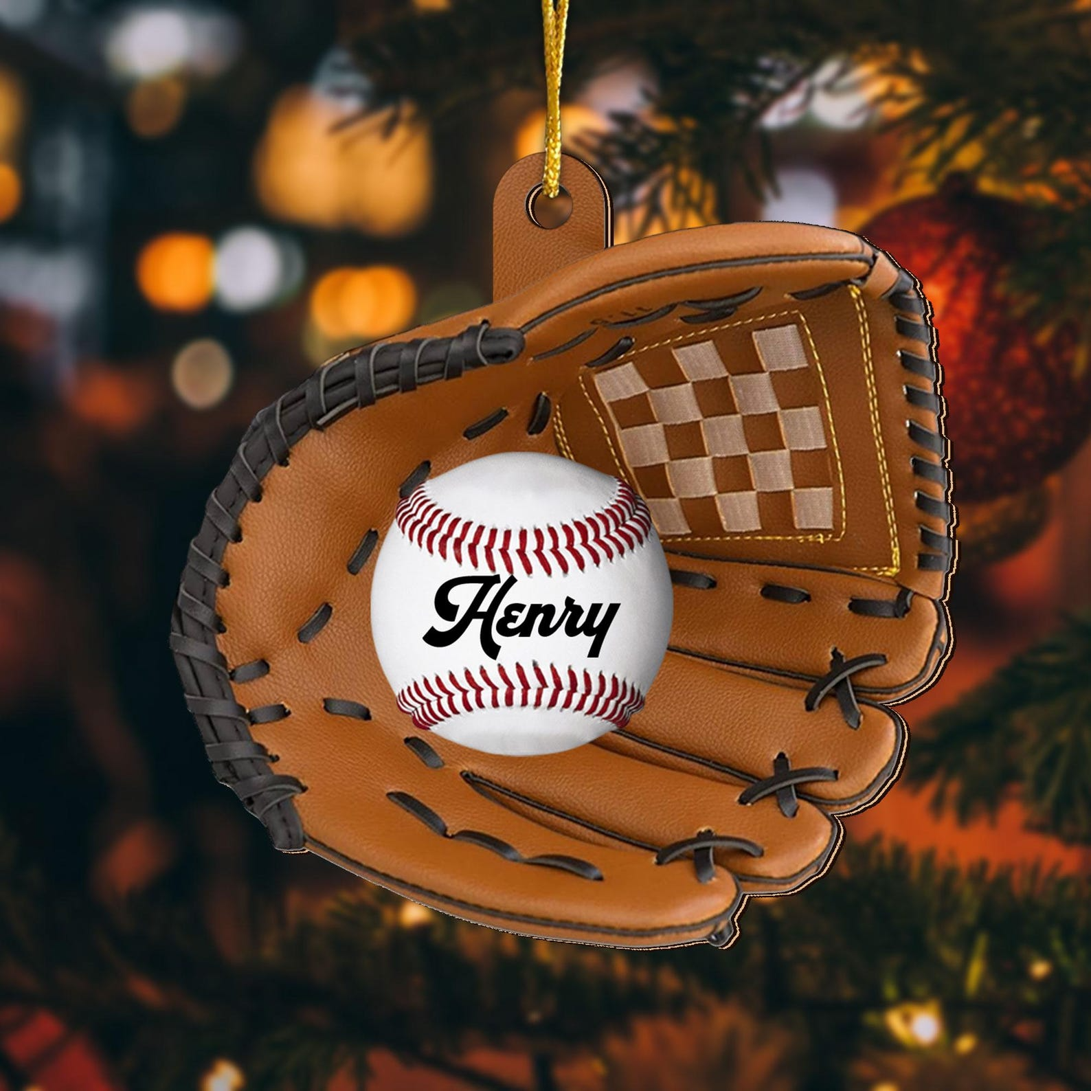 Personalized Baseball Equipment Custom Team Christmas Gift Acrylic Ornament - OR41